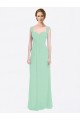 Achat Menthe verte Trapèze Mousseline Longue Robes demoiselle d'honneur