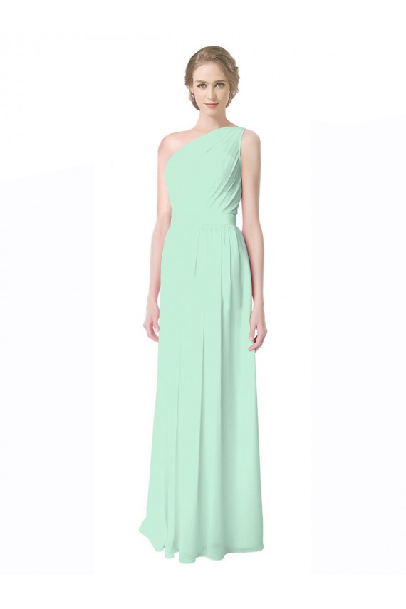 Achat Menthe verte Trapèze Mousseline Longue Robes demoiselle d'honneur