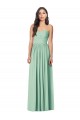 Achat Menthe verte Trompette Sans bretelle Mousseline Longue Robes demoiselle d'honneur