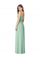 Achat Menthe verte Trompette Sans bretelle Mousseline Longue Robes demoiselle d'honneur