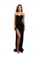 Achat Noir Colonne Sans bretelle Col Haut Crêpe Stretch Longue Formelles Robes demoiselle d'honneur / Robes de soirée / Robes de bal
