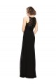 Achat Noir Fourreau Col Haut Mousseline Dentelle Longue Robes demoiselle d'honneur