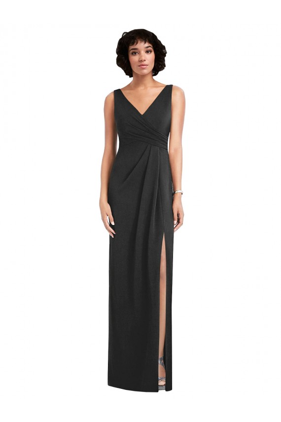 Achat Noir Fourreau Col V Spandex Longue Formelles Robes demoiselle d'honneur / Robes de soirée / Robes de bal
