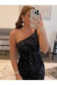 Achat Noir Fourreau Courte Paillettes Velours Courte Robes de bal