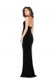 Achat Noir Fourreau Licou Col Haut Velours Stretch Longue Robes demoiselle d'honneur / Robes de bal