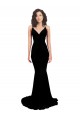 Achat Noir Sirène Col V Spandex Longue Formelles Robes demoiselle d'honneur / Robes de soirée / Robes de bal