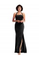 Achat Noir Sirène Licou Velours Stretch Longue Formelles Robes demoiselle d'honneur / Robes de soirée / Robes de bal
