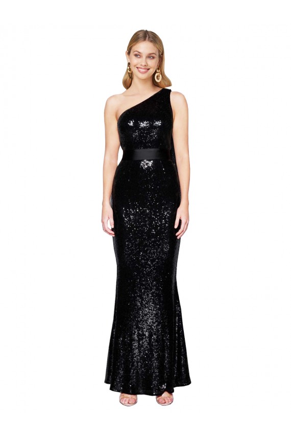 Achat Noir Sirène Paillette Longue Formelles Robes demoiselle d'honneur / Robes de soirée / Robes de bal