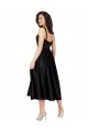 Achat Noir Trapèze Col Carré Satiné Courte Robes demoiselle d'honneur / Robes de bal / Robes de cocktail