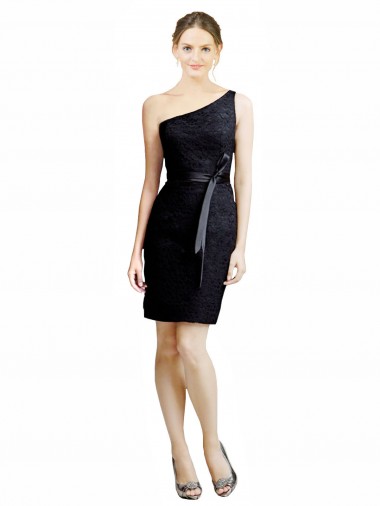 Achat Noir Trapèze Dentelle Courte Robes demoiselle d'honneur / Robes de cocktail