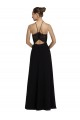 Achat Noir Trapèze Licou Mousseline Dentelle Longue Robes demoiselle d'honneur