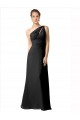 Achat Noir Trapèze Mousseline Longue Robes demoiselle d'honneur