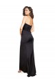 Achat Noir Trapèze Satiné Soyeux Longue Formelles Robes demoiselle d'honneur / Robes de soirée / Robes de bal