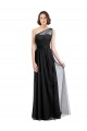 Achat Noir Trapèze Tulle Longue Robes demoiselle d'honneur