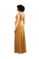 Achat Or Colonne Col V Velours Stretch Longue Formelles Robes demoiselle d'honneur / Robes de soirée / Robes de bal