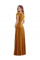 Achat Or Fourreau Col V Velours Stretch Longue Formelles Robes demoiselle d'honneur / Robes de soirée / Robes de bal