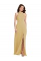 Achat Or Trapèze Licou Mousseline Longue Robes demoiselle d'honneur