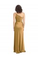 Achat Or Trapèze Satiné Stretch Longue Formelles Robes demoiselle d'honneur / Robes de soirée / Robes de bal