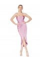 Achat Orchid Sirène Bretelles spaghetti Crêpe Stretch Courte Asymétrique Robes demoiselle d'honneur / Robes de soirée / Robes de cocktail