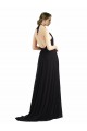 Achat Oyster Argent Trapèze Licou Mousseline Longue Robes demoiselle d'honneur