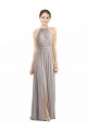 Achat Oyster Argent Trapèze Licou Mousseline Longue Robes demoiselle d'honneur