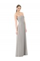 Achat Oyster Argent Trapèze Sans bretelle Mousseline Longue Robes demoiselle d'honneur