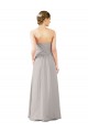 Achat Oyster Argent Trapèze Sans bretelle Mousseline Longue Robes demoiselle d'honneur
