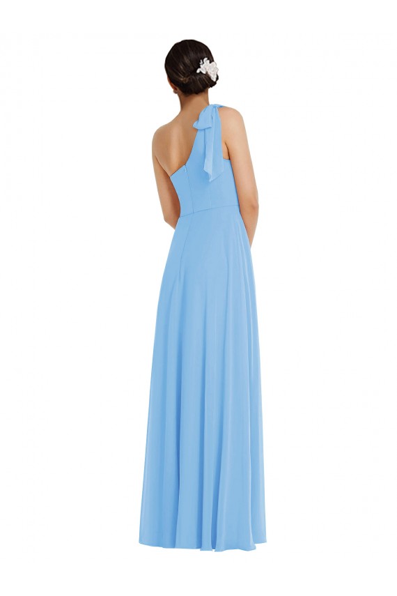 Achat Periwinkle Trompette Mousseline Longue Robes demoiselle d'honneur