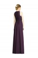 Achat Pourpre Trapèze Col V Mousseline Longue Robes demoiselle d'honneur