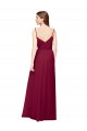 Achat Pourpre Trapèze Col V Mousseline Longue Robes demoiselle d'honneur
