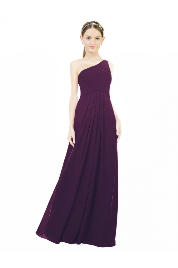 Achat Pourpre Trapèze Mousseline Longue Robes demoiselle d'honneur