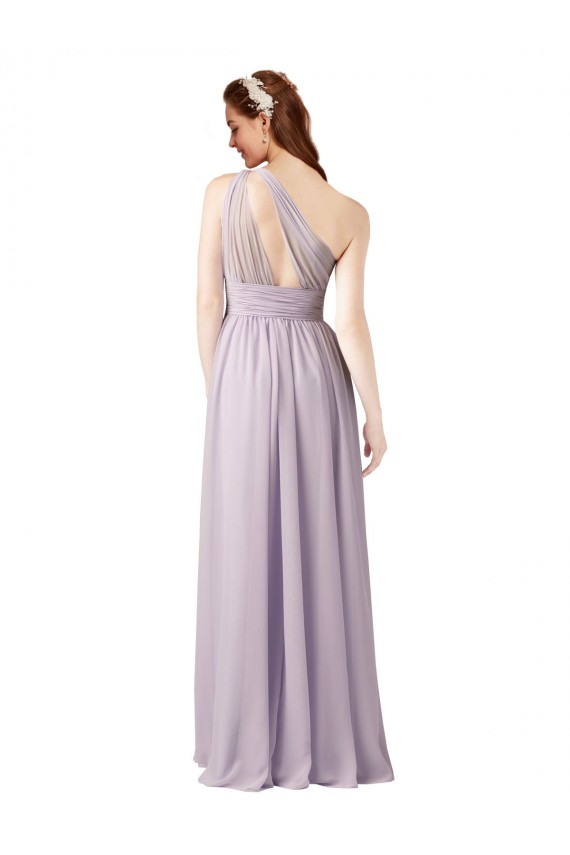 Achat Pourpre Trapèze Mousseline Longue Robes demoiselle d'honneur