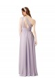 Achat Pourpre Trapèze Mousseline Longue Robes demoiselle d'honneur