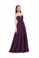 Achat Pourpre Trapèze Sans bretelle Mousseline Longue Robes demoiselle d'honneur