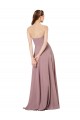 Achat Pourpre Trapèze Sans bretelle Mousseline Longue Robes demoiselle d'honneur