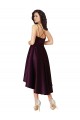 Achat Pourpre Trapèze Scoop Neck Satiné Courte Asymétrique Robes demoiselle d'honneur / Robes de bal