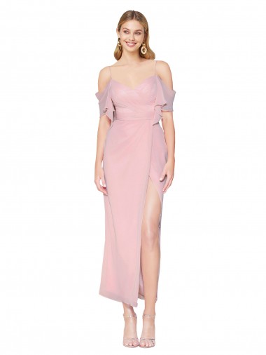 Achat Primevère Sirène Épaule Dénudée Mousseline Courte Robes demoiselle d'honneur / Robes de soirée / Robes de bal