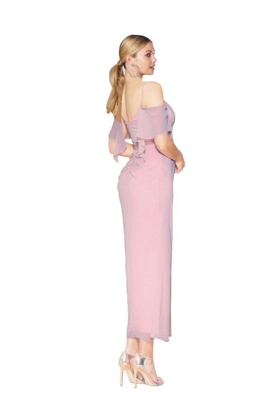 Achat Primevère Sirène Épaule Dénudée Mousseline Courte Robes demoiselle d'honneur / Robes de soirée / Robes de bal