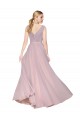 Achat Primevère Trapèze Col V Mousseline Longue Formelles Robes demoiselle d'honneur / Robes de soirée / Robes de bal