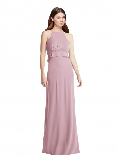Achat Primevère Trapèze Licou Mousseline Longue Robes demoiselle d'honneur