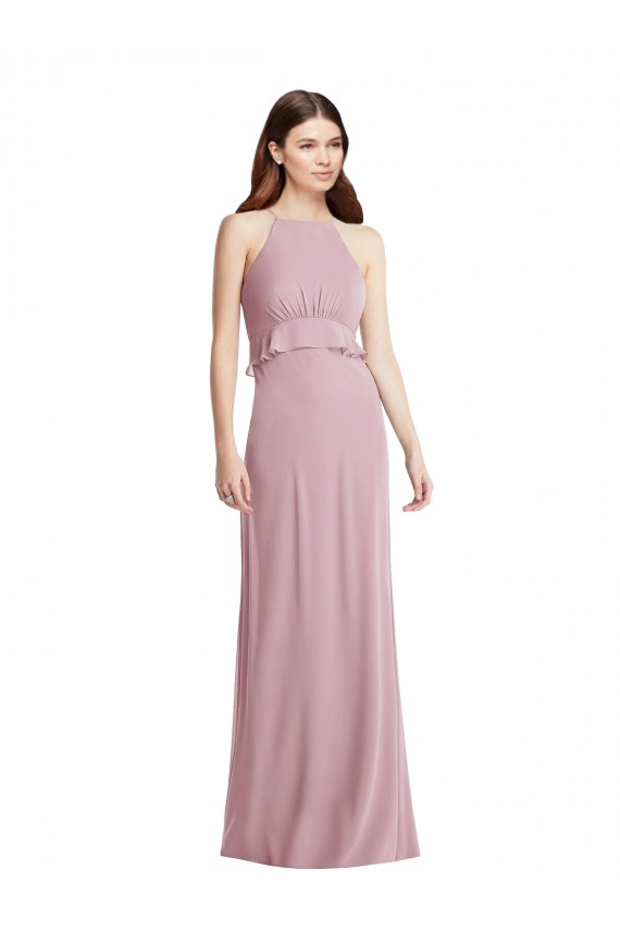 Achat Primevère Trapèze Licou Mousseline Longue Robes demoiselle d'honneur