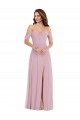 Achat Primevère Trapèze Mousseline Longue Robes demoiselle d'honneur