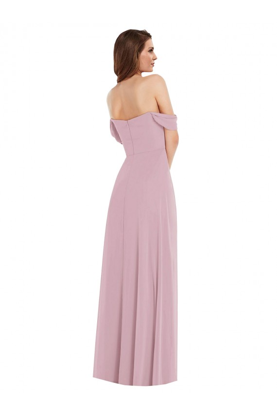Achat Primevère Trapèze Mousseline Longue Robes demoiselle d'honneur