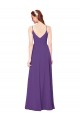 Achat Prune Fourreau Col Haut Mousseline Longue Robes demoiselle d'honneur