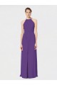 Achat Prune Trapèze Bretelles spaghetti Mousseline Longue Robes demoiselle d'honneur