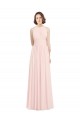 Achat Rose 42 Trapèze Licou Mousseline Longue Robes demoiselle d'honneur