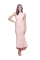 Achat Rose Fourreau Col Haut midi Crêpe Stretch Courte Asymétrique Robes demoiselle d'honneur / Robes de soirée / Robes de cocktail