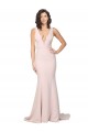 Achat Rose Fourreau Col V Balayage train Crêpe Stretch Longue Formelles Robes demoiselle d'honneur / Robes de soirée / Robes de bal