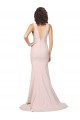 Achat Rose Fourreau Col V Balayage train Crêpe Stretch Longue Formelles Robes demoiselle d'honneur / Robes de soirée / Robes de bal