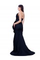 Achat Bleu marine foncé Fourreau Sans bretelle Balayage train Crêpe Stretch Longue Robes demoiselle d'honneur / Robes de bal